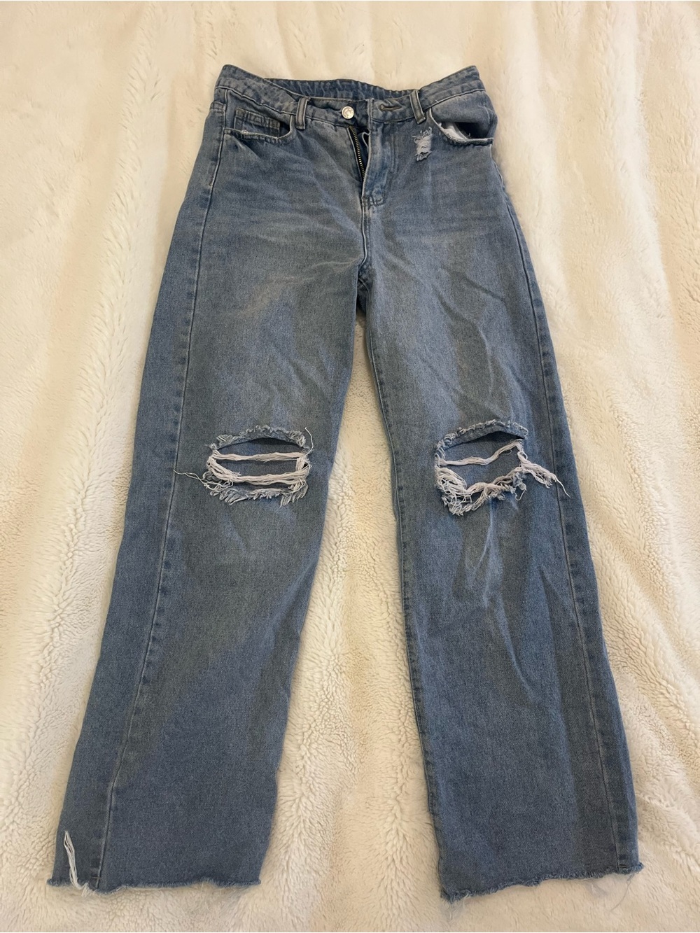 Women’s Ripped Jeans High Waist Wide Leg